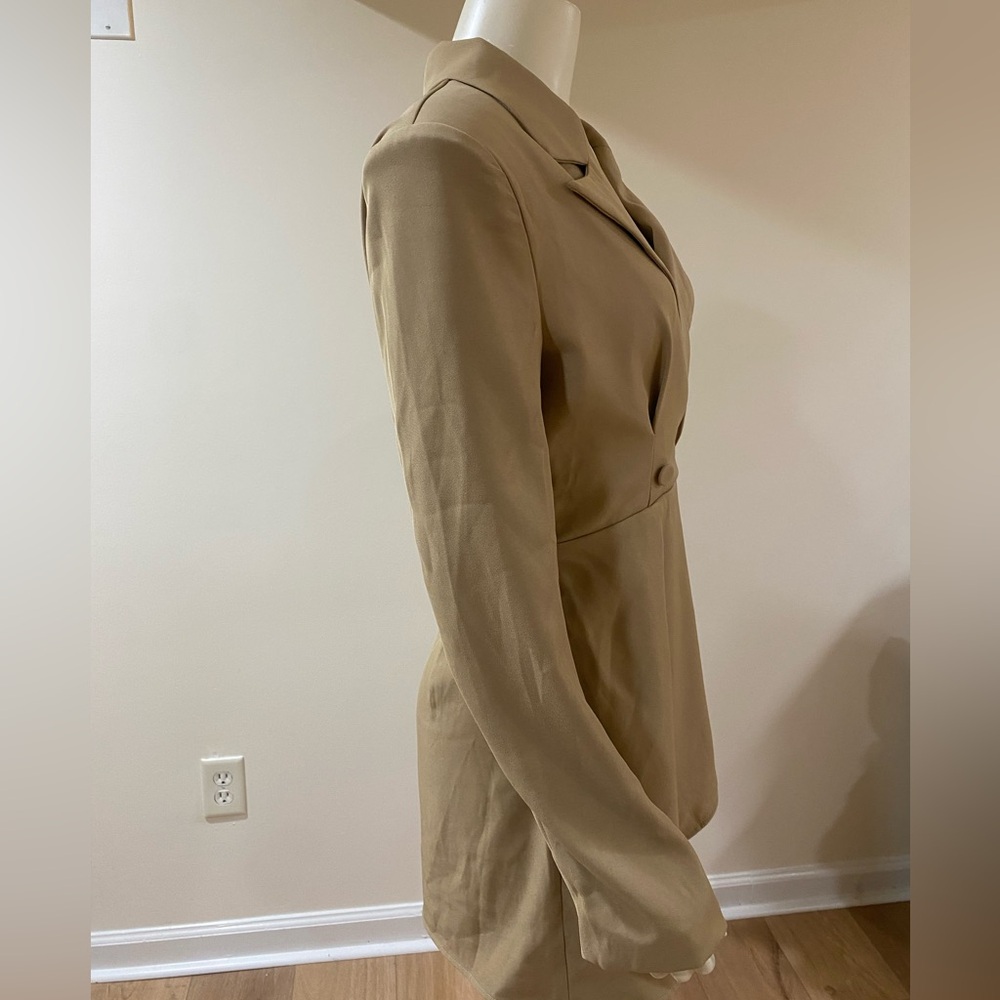 Cider Collar Solid Button Mini Dress - image 5